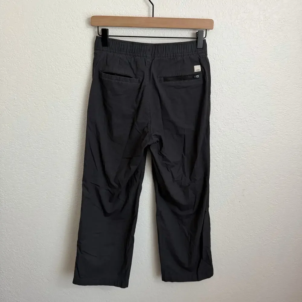 Vuori DuraTerra Ripstop Wide Leg Ankle Cropped Pants Charcoal Black Gray XS